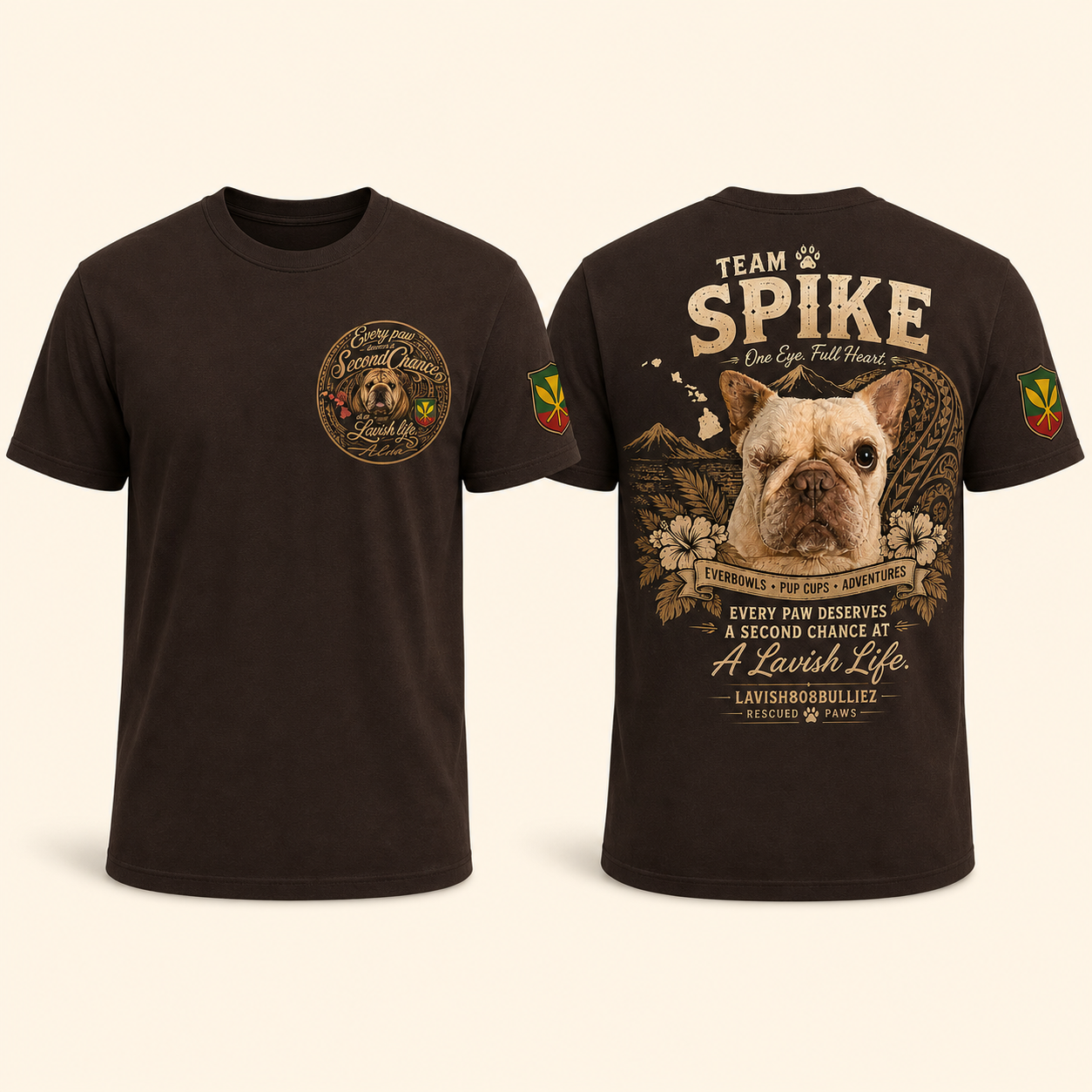 Front and back Team Spike heavyweight rescue shirt preview
