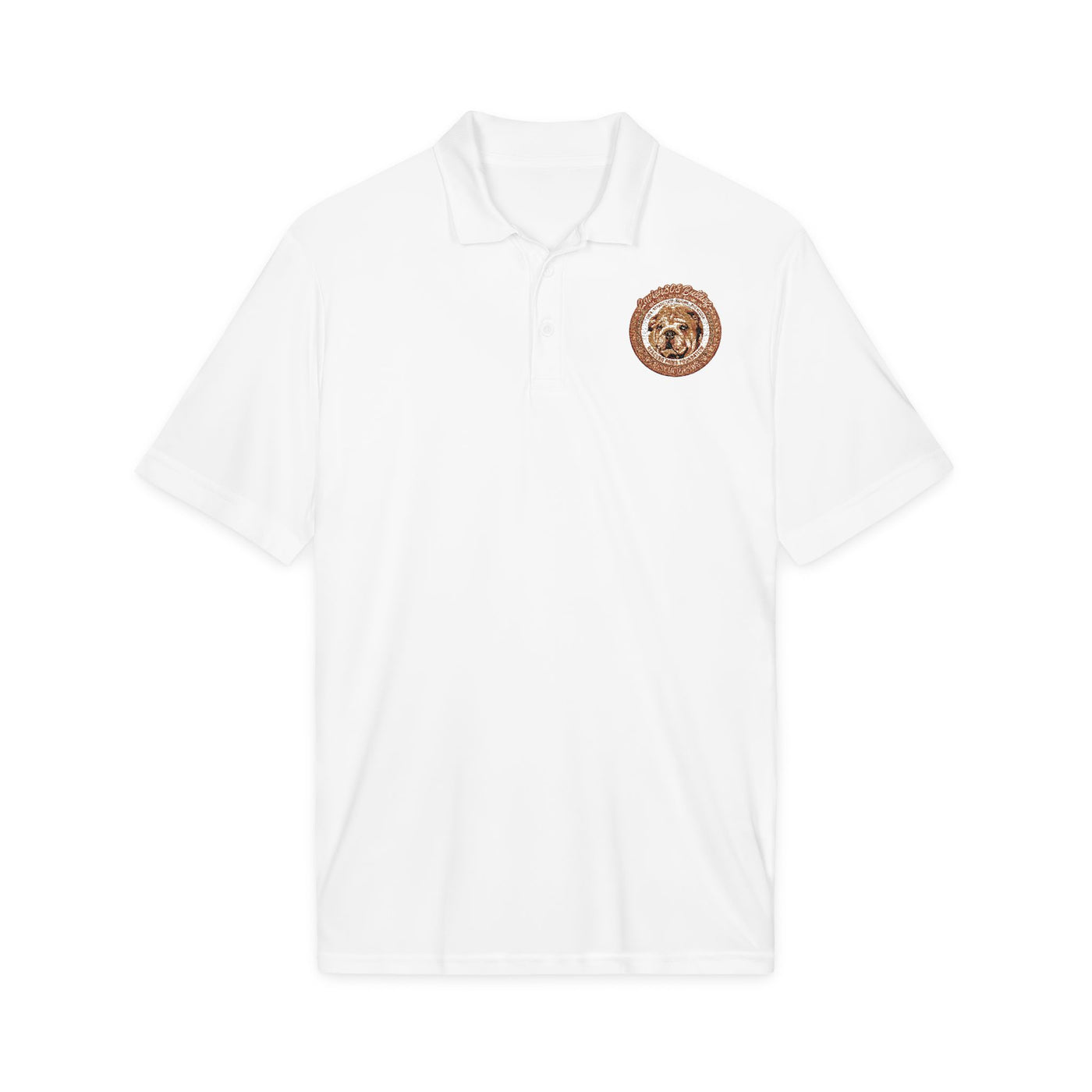 Embroidered Cinnamon Roll Polo — Cute Bakery Logo Chest Shirt